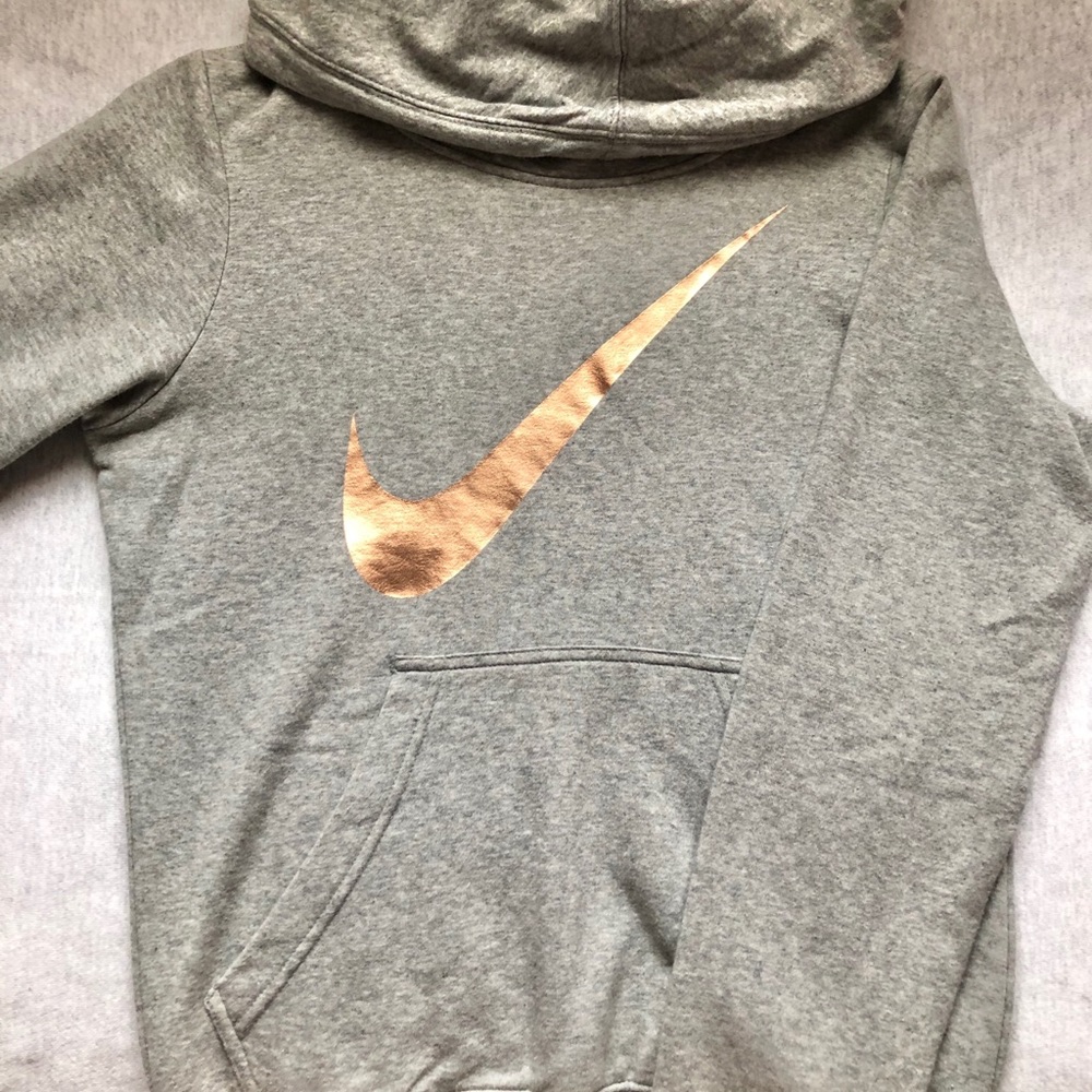 NIKE Gray turtleneck mock neck hoodie